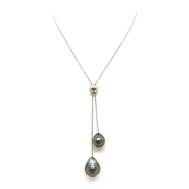 Collection les Merveilles du Pacifiques Collier argent et perles cerclées - COLA01