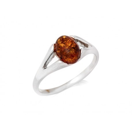 Collection Ambre Bague Argent Ambre KL466-338RR