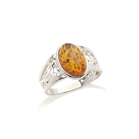 Collection Ambre Bague Argent Ambre KM148PR