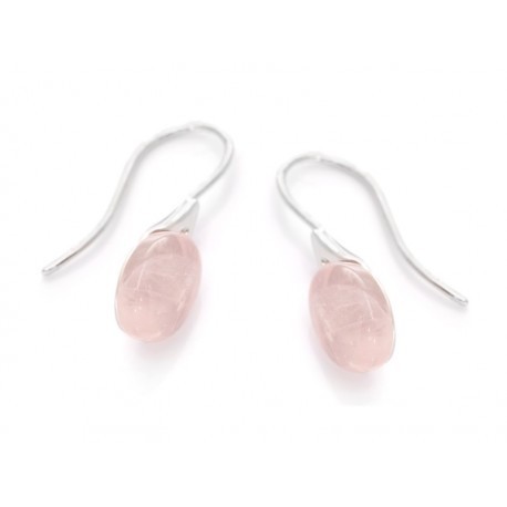 Collection quartz Boucle d'Oreille Argent quartz Rose BO004