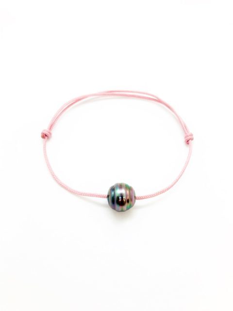 Collection les Merveilles du Pacifiques Bracelet perle cerclée sur cordon - BRC01 rose
