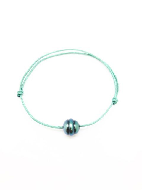 Collection les Merveilles du Pacifiques Bracelet perle cerclée sur cordon - BRC01 vert