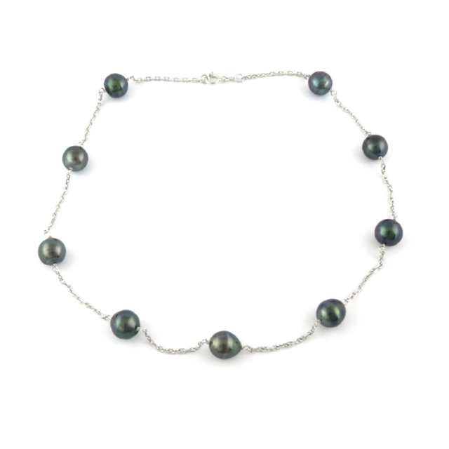 Les Merveilles du Pacifiques Collier argent et perles cerclées - COLA03