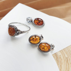 Collection Ambre Bague Argent Ambre KAMOP1-50