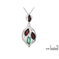 Collection Ambre COLLIER ARGENT AMBRE ET AGATE CSA-PE043