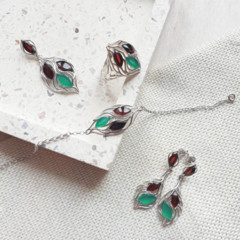 Collection Ambre COLLIER ARGENT AMBRE ET AGATE CSA-PE043