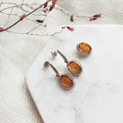 Collection Ambre BOUCLES D'OREILLES ARGENT AMBRE KL16ER