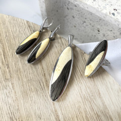 Collection Ambre BOUCLES D'OREILLES ARGENT AMBRE ET CHÊNE SA2514EOR