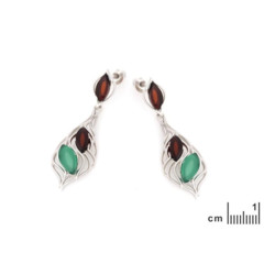 Collection Ambre BOUCLES D'OREILLES ARGENT AMBRE ET AGATE CSA-BO043