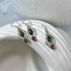 Collection Ambre BOUCLES D'OREILLES ARGENT AMBRE MGK14MR