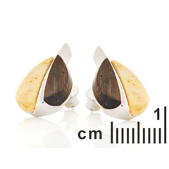 Collection Ambre BOUCLES D'OREILLES ARGENT AMBRE ET CHÊNE SA1492EOR