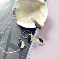 Collection Ambre BOUCLES D'OREILLES ARGENT AMBRE ET CHÊNE SA1492EOR