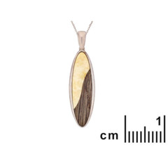 Collection Ambre PENDENTIF  ARGENT AMBRE ET CHÊNE SA2514POR