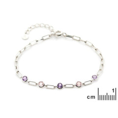 Collection Améthyste Bracelet Argent Améthyste et quartz rose CJF-BRO54