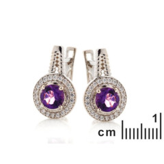 Collection Améthyste boucle d'oreille Améthyste et oxyde de zirconiume CVL-BO004-AM