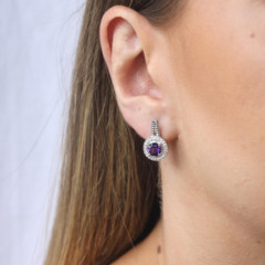 Collection Améthyste boucle d'oreille Améthyste et oxyde de zirconiume CVL-BO004-AM