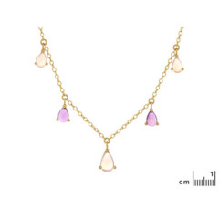 Collection Améthyste Collier Argent doré Améthyste et quartz rose CJF-CL102D