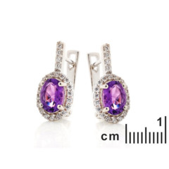 Collection Améthyste boucle d'oreille Améthyste et oxyde de zirconiume CVL-BO015-AM