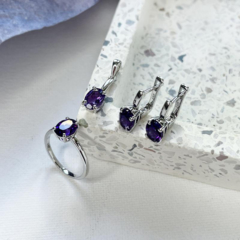 Collection Améthyste Boucle d'oreille Améthyste CVL-BO023-AM