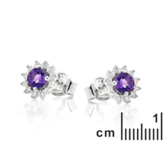 Collection Améthyste boucle d'oreille Améthyste et oxyde de zirconiume CVL-BO009-AM