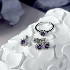 Collection Améthyste boucle d'oreille Améthyste et oxyde de zirconiume CVL-BO009-AM