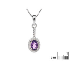 Collection Améthyste Pendentif Améthyste et oxyde de zirconiume CVL-BO009-AM