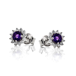 Collection Améthyste boucle d'oreille Améthyste et oxyde de zirconiume CVL-BO009-AM