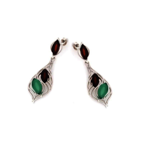 Collection Ambre BOUCLES D'OREILLES ARGENT AMBRE ET AGATE CSA-BO043