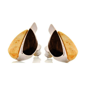 Collection Ambre BOUCLES D'OREILLES ARGENT AMBRE ET CHÊNE SA1492EOR