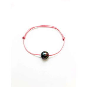 Collection les Merveilles du Pacifiques Bracelet perle cerclée sur cordon - BRC01 rose