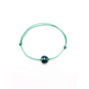 Les Merveilles du Pacifiques Bracelet perle cerclée sur cordon - BRC01 vert