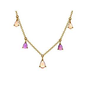 Collection Améthyste Collier Argent doré Améthyste et quartz rose CJF-CL102D