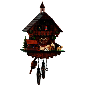 Coucous quartz Coucou le Chalet et le bûcheron. Réf. 448QMT