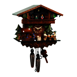 Coucous quartz Coucou le manège et les buveurs de bière. Réf. 446QMT