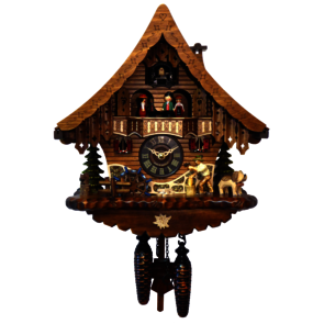 Coucous quartz Le coucou et Bûcheron. Réf 4711QMT. Engstler