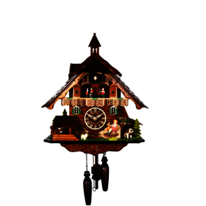 Coucous quartz Le Coucou et l'Enfant sur son Cheval en bois. Réf.4835QMT